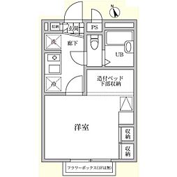 プライムコート中神 3階1Kの間取り