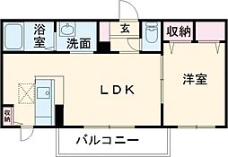 グリーン8 1階1LDKの間取り