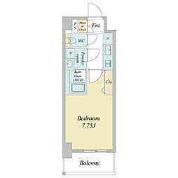 プレイズシード四日市 3階1Kの間取り