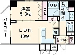 リーガル神戸三宮II 11階1LDKの間取り