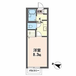 仙台市営南北線 富沢駅 徒歩13分の賃貸アパート 2階1Kの間取り