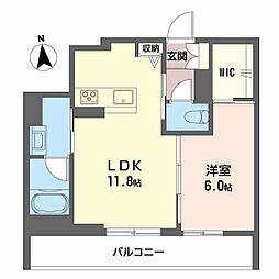 JR東北本線 郡山駅 バス21分 図景二丁目下車 徒歩10分の賃貸マンション 2階1LDKの間取り