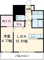 アルテマイスター谷川II 3階1LDKの間取り