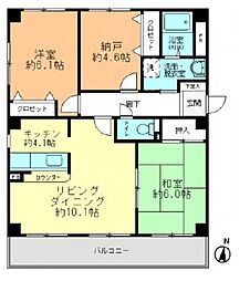 リマージュ南本町 3階2SLDKの間取り