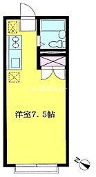 エステートピアアサミ 2階1Kの間取り