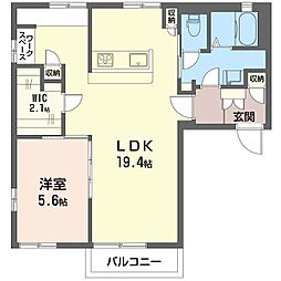 東武伊勢崎線 太田駅 3.5kmの賃貸アパート 2階1LDKの間取り