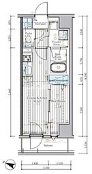 ミライズ横濱SOUTHレジデンス 6階1DKの間取り