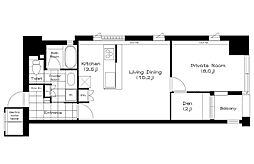 ジークレフ神戸元町 11階1SLDKの間取り