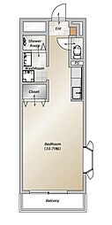 マイシティーオグロ ワンルームの間取図画像