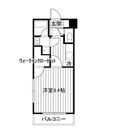 プリムローズ 1階1Kの間取り