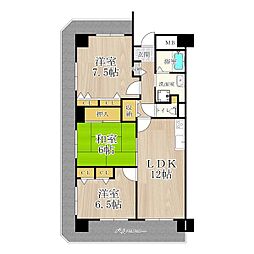 アンドユーイワキ・東大阪 4階3LDKの間取り
