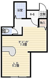 ＦＩＳＴＡ駅南 106 1階1LDKの間取り