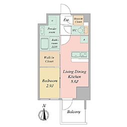 セレニテ東梅田アリエ 1LDKの間取図画像