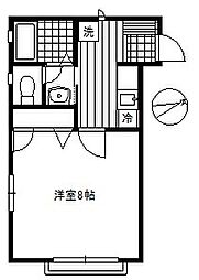ＭＹステージ坂戸 2階1Kの間取り