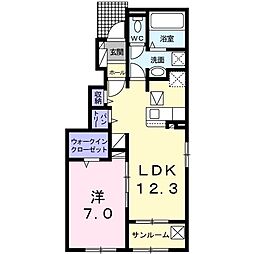 サニーS 1LDKの間取図画像