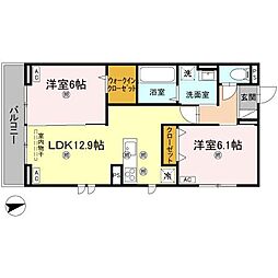 エムフルージュ 2LDKの間取図画像