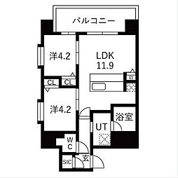スプランディッド玉造 2LDKの間取図画像