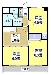 パレロワイヤル杉山 3DKの間取図画像