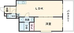 SGB浜町 1LDKの間取図画像