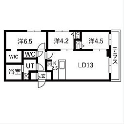 札幌市中央区南十五条西8丁目マンション 2SLDKの間取図画像