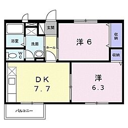 ノールセゾン3 2DKの間取図画像