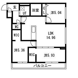 GEレジデンスFUKUZUMI 3LDKの間取図画像