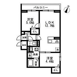 Noble Vila TOZUKA(ノーブルヴィラトヅカ) 2LDKの間取図画像