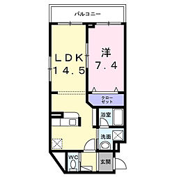 エフ・アクアレル 1LDKの間取図画像