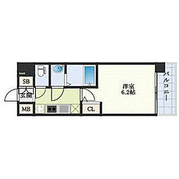 京都市南区吉祥院西ノ庄西浦町マンション 1Kの間取図画像