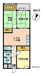 セントラルハイツ中山 4階3LDKの間取り