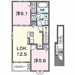 ベント ルクス 2LDKの間取図画像