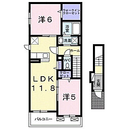 Village なの花 2LDKの間取図画像