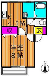 ツリーペイル 1Kの間取図画像