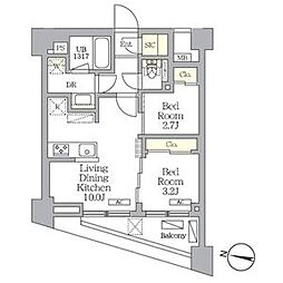 NOGATA RESIDENCE 2LDKの間取図画像