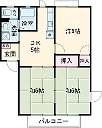 ちろりん村B 3DKの間取図画像