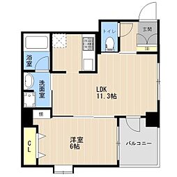 APEX神園 1LDKの間取図画像