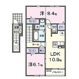 ロータス水巻3 2LDKの間取図画像