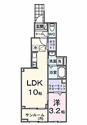 ネーベン パーク 7182 1LDKの間取図画像