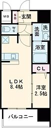 久留米市諏訪野町マンション 1LDKの間取図画像