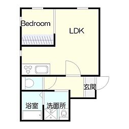 稲荷ノアレジデンス 1LDKの間取図画像