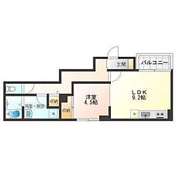 高槻市高西町アパート 1LDKの間取図画像