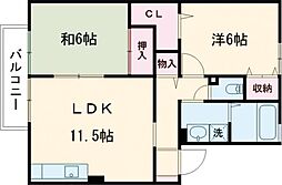 グランメールD 2LDKの間取図画像