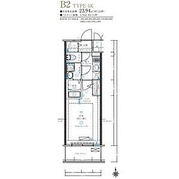 ディアレイシャス名古屋太閤通IV 1Kの間取図画像