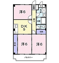 マンションピーアニィ 3DKの間取図画像