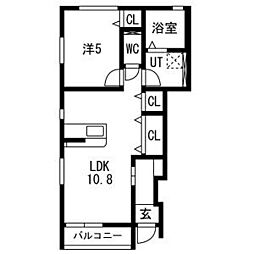 grand parace(グランドパレス)奥州I 1LDKの間取図画像