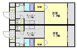 ソラテリエ春木 1Kの間取図画像
