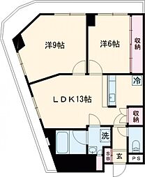 シュール花丘 2LDKの間取図画像