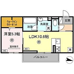 クオリティパレス真砂 1LDKの間取図画像