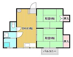 デュエル美吉野 2DKの間取図画像
