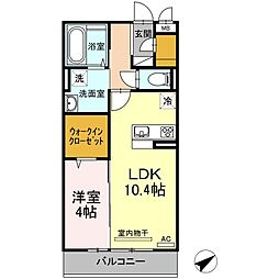 エレガント 1LDKの間取図画像